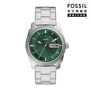【FOSSIL 官方旗艦館】Machine 簡約日期顯示經典男錶 銀色不鏽鋼鍊帶 指針手錶 42MM FS5899