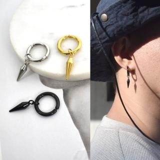【men life】夾式耳環 角錐素色鋼耳夾(夾式耳環)