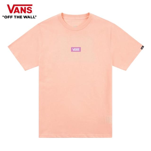 【VANS 官方旗艦】Box Logo 中童款蜜桃色短袖T恤