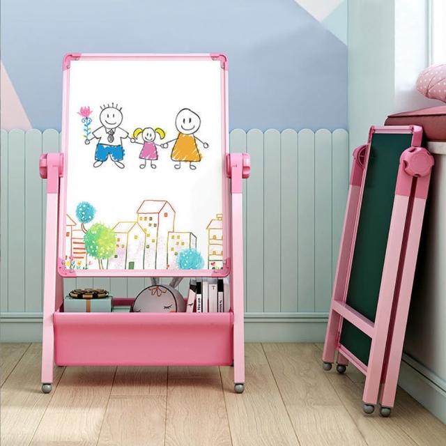 AOTTO】多功能兒童折疊升降雙面畫板(兒童桌收納畫板) - momo購物網