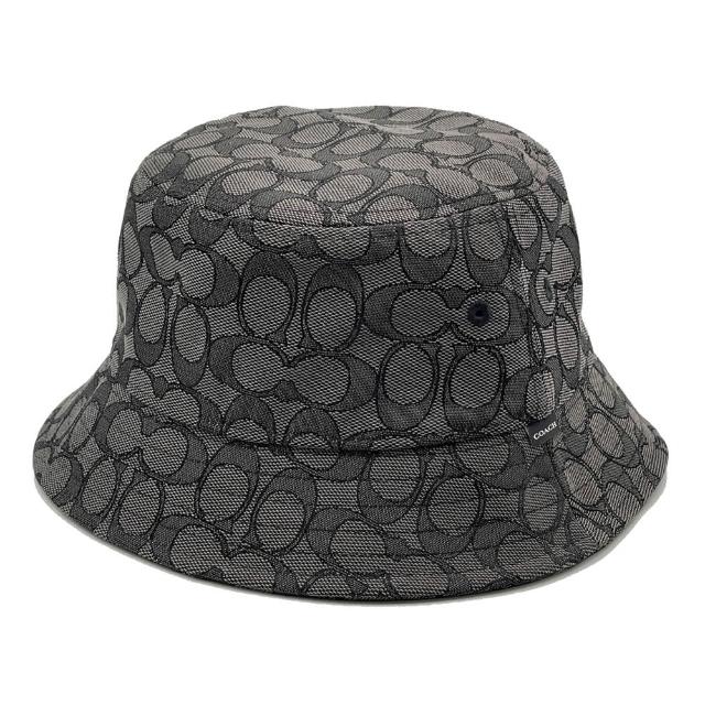 【COACH】C LOGO織布漁夫帽(黑灰)