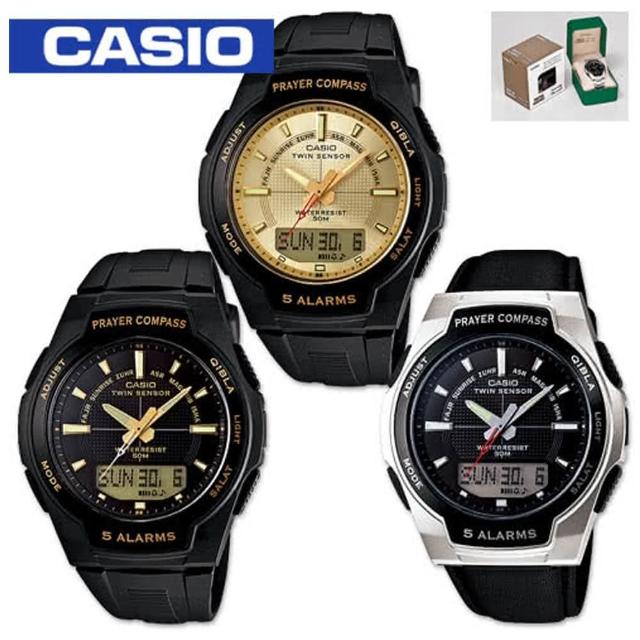 【CASIO 卡西歐】溫度、朝拜、數字羅盤指南針多功能錶(CPW-500HL/CPW-500H)