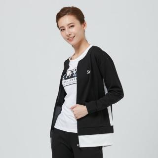 【SKY YARD】網路獨賣款-假兩件拼色休閒外套(黑色)