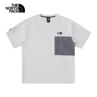 【The North Face】北面UE男款白色舒適透氣簡約圓領休閒短袖T恤｜885BQLI