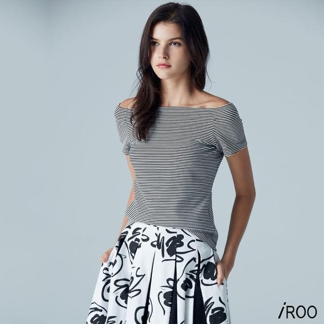 【iROO】條紋修身流行設計上衣