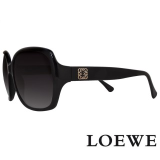【LOEWE 羅威】西班牙皇室品牌 經典花體LOGO太陽眼鏡(黑 SLW776-0Z42)