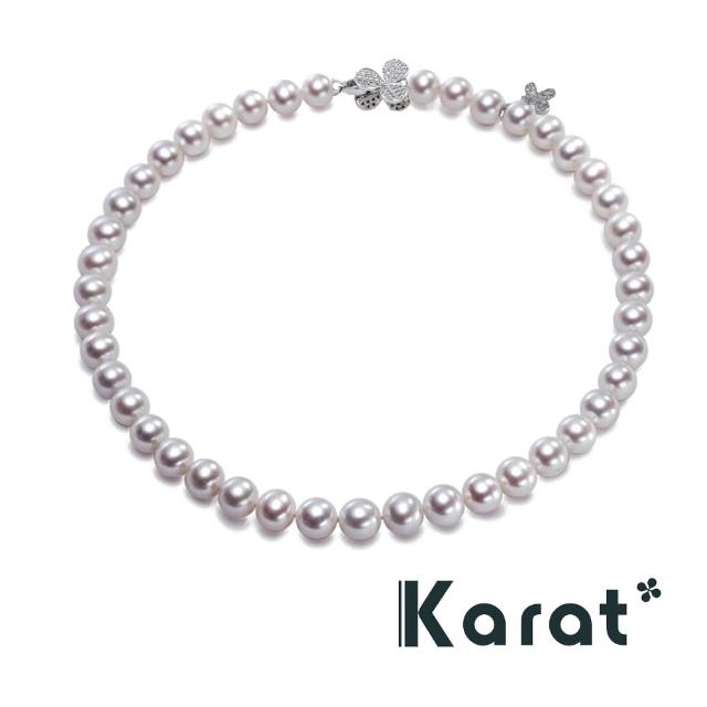 【KARAT】極強光 9-10 MM珍珠項鏈(近圓  有生長紋)