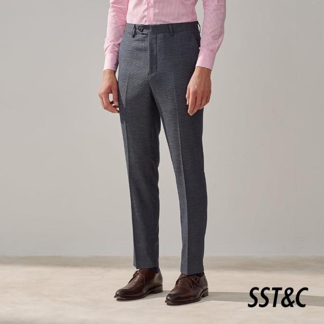 【SST&C 新品９折】灰色紋理裁縫版西裝褲0212308002