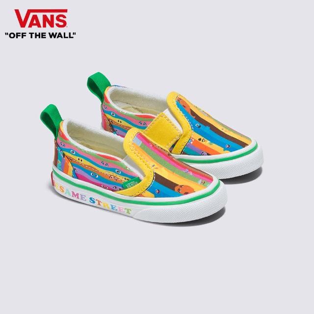 【VANS 官方旗艦】芝麻街 Slip-On V 小童款彩色滑板鞋