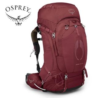 【Osprey】Aura AG 65 登山背包 65L 女款 莓果紅(健行背包 徙步旅行 登山後背包)