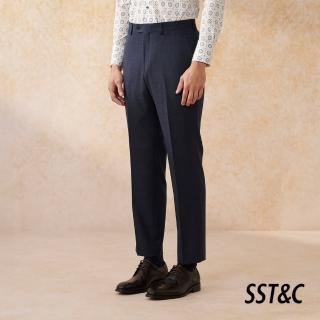 【SST&C 新品上市】可機洗系列藏青格紋經典西裝褲0212403006