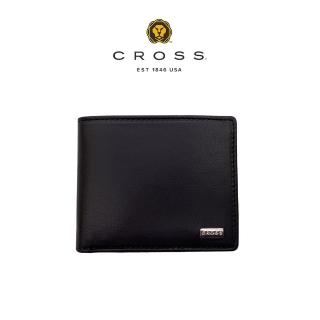 【CROSS】台灣總經銷 限量2折 頂級NAPPA小牛皮8卡皮夾 艾維斯系列 全新專櫃展示品(黑色 贈禮盒提袋)