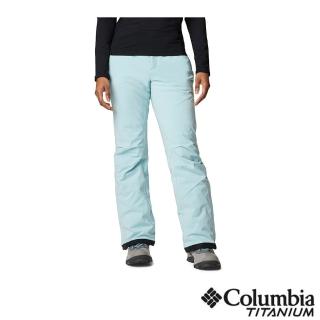 【Columbia 哥倫比亞 官方旗艦】女款-BackslopeOmni-Tech防水金鋁點極暖雪褲-海水綠(UWK59370SE/HF)