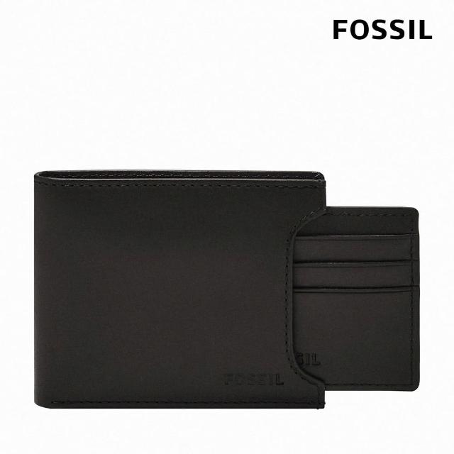 【FOSSIL 官方旗艦館】Derrick 二合一可拆式短夾-黑色 ML3685001(禮盒組附鐵盒)