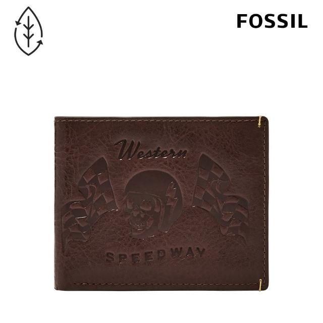 【FOSSIL 官方旗艦館】Bronson 真皮證件格皮夾-義式咖啡色 ML4563206(禮盒組附鐵盒)