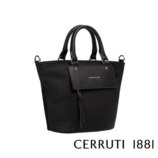 【Cerruti 1881】限量2折 義大利頂級肩背包手提包 全新專櫃展示品(黑色 CEBA06433N)