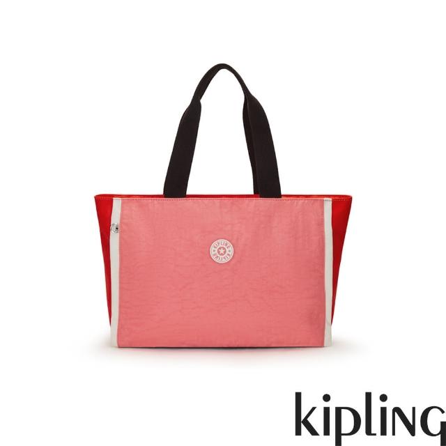【KIPLING官方旗艦館】甜潤粉紅大容量主袋手提包-NALO