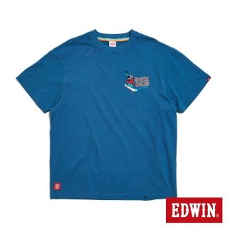 【EDWIN】男裝 印地安寬短袖T恤(灰藍色)