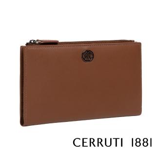 【Cerruti 1881】義大利頂級小牛皮女用長夾皮夾 CEPD06327M(琥珀色 贈禮盒提袋)