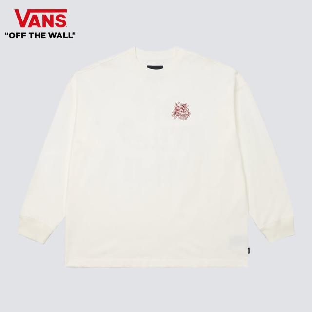【VANS 官方旗艦】龍年生肖系列男女款米白色長袖T恤
