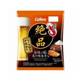 【Calbee 卡樂比】絕品炙燒明太子風味蝦條(60g)