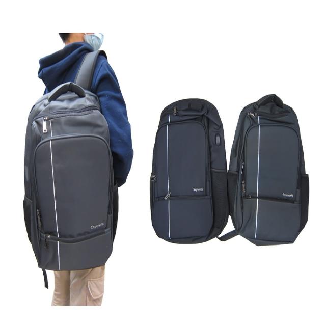 【SNOW.bagshop】後背包超大容量二主袋+外袋共五層胸釦A4資夾15吋電腦USB+線