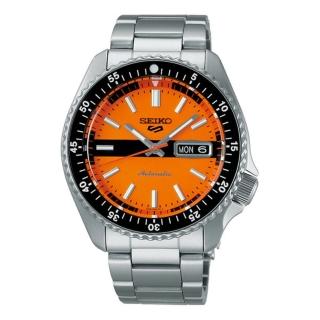【SEIKO 精工】官方授權 5 Sports 男 55週年SKX現代版機械錶-橘 錶徑42.5mm-SK008(SRPK11K1)