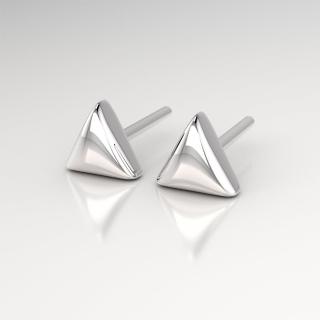 【Niloe】三角幾何純銀針式純銀耳環(925純銀 台灣設計 易扣耳環 細膩精緻)