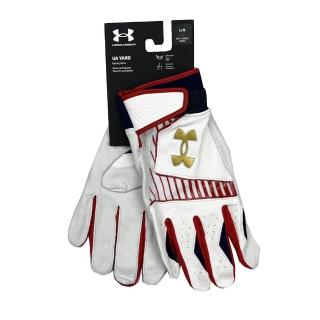 【UNDER ARMOUR】Yard 9 Stars & Stripes一雙入羊皮打擊手套白X紅(1378758100)