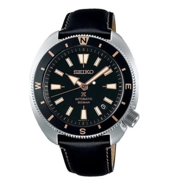 【SEIKO 精工】官方授權 Proxpex 男 皮帶潛水機械腕錶-黑 錶徑42.4mm-贈高檔收納盒6入(SRPG17K1-SK008)