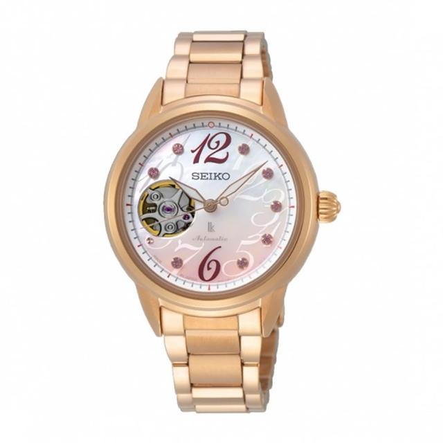 【SEIKO 精工】官方授權 LUKIA 女 珍珠母貝 機械腕錶 錶徑33.9mm-贈高檔收納盒6入(SSA798J1-SK008)
