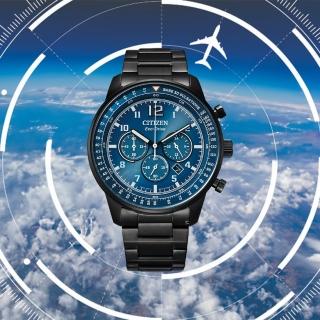 【CITIZEN 星辰】飛行款式系列 CA4505-80L 光動能 日期顯示 碼錶計時 三眼六針 熊貓款 鋼錶 日本機芯