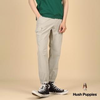 【Hush Puppies】男裝 長褲 素色後鬆緊縮口工裝褲(淺灰 / 43121102)