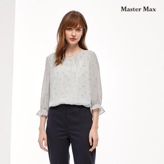 【Master Max】領口倒三角造型碎花雪紡上衣(821400205)