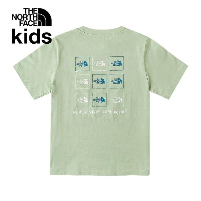 【The North Face 官方旗艦】北面兒童綠色多樣經典品牌LOGO短袖T恤｜8CT0I0G