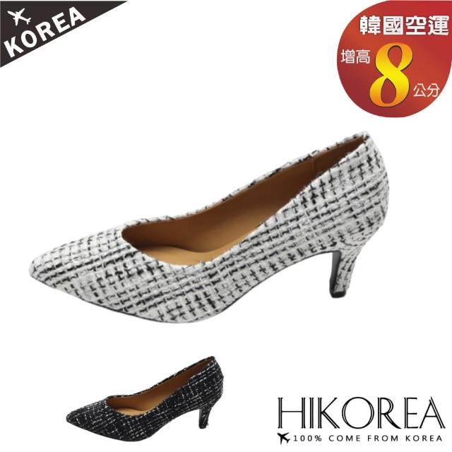 【HIKOREA】正韓製。尖頭撞色簡約造型8CM高跟 女鞋/版型偏小(7-3528/二色/現+預)