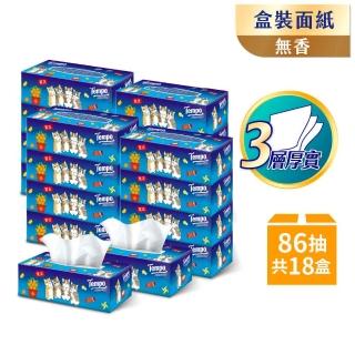 【TEMPO】貓福珊迪限量款 3層盒裝面紙-天然無香(86抽x18盒/箱購)