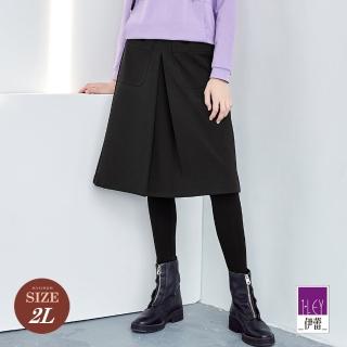 【ILEY 伊蕾】可愛貓咪造型口袋假兩件式內搭褲裙(黑色；M-2L；1224066639)