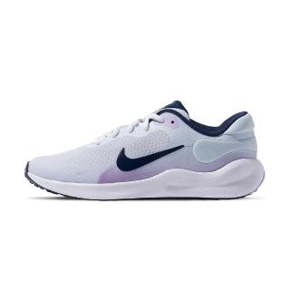 【NIKE 耐吉】Revolution 7 女鞋 大童 白藍灰色 基本款 慢跑 運動 休閒 慢跑鞋 FB7689-004