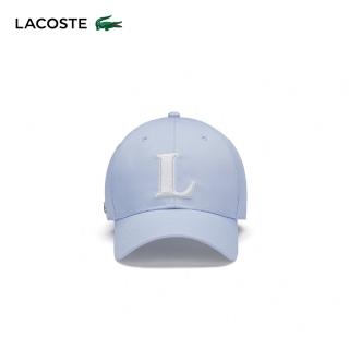 【LACOSTE】中性款-3D刺繡棉斜紋棒球帽(紫藍色)