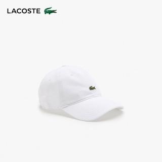 【LACOSTE】中性款-有機棉帆布帽(白色)