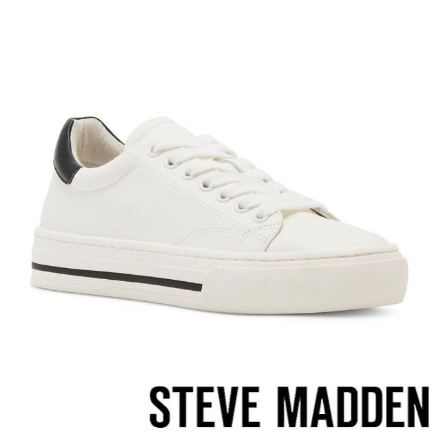 【STEVE MADDEN】CAPTIVE 後跟拼接平底休閒鞋(白色)