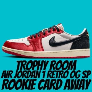 【NIKE 耐吉】休閒鞋 TROPHY ROOM X AIR JORDAN 1 ROOKIE CARD AWAY 聯名款 黑紅 男鞋 FN0432-100