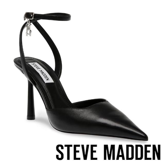 【STEVE MADDEN】ALLIANCE 尖頭高跟繞踝涼鞋(黑色)