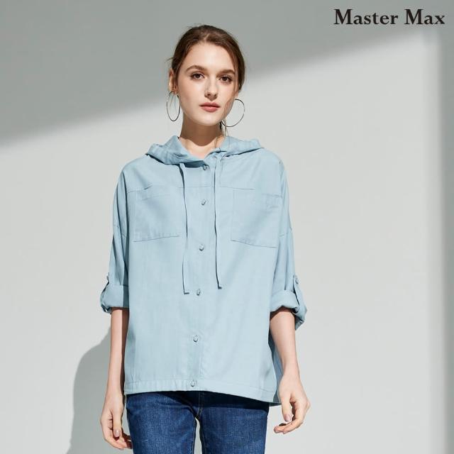 【Master Max】天絲棉連帽開釦式素面寬版襯衫(8327085)