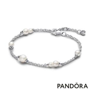 【Pandora官方直營】珍珠滿圈交織手鏈