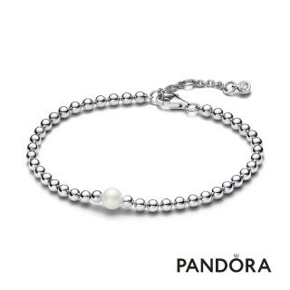 【Pandora官方直營】圓珠飾邊珍珠手鏈