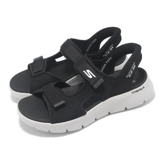 【SKECHERS】涼鞋 Go Walk Flex Sandal-Easy Entry Slip-Ins 男鞋 黑 灰 避震 涼拖鞋(229210-BKGY)