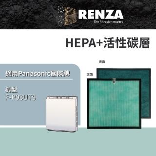 【RENZA】適用 Panasonic 國際牌 F-P03UT9 EH3711 EH3712 F-P03US 空氣清淨機(HEPA濾網+活性碳濾網 濾芯)