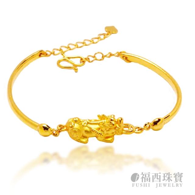 【福西珠寶】買一送一9999黃金手環 貔貅黃金手鐲(金重1.83錢+-0.03錢)